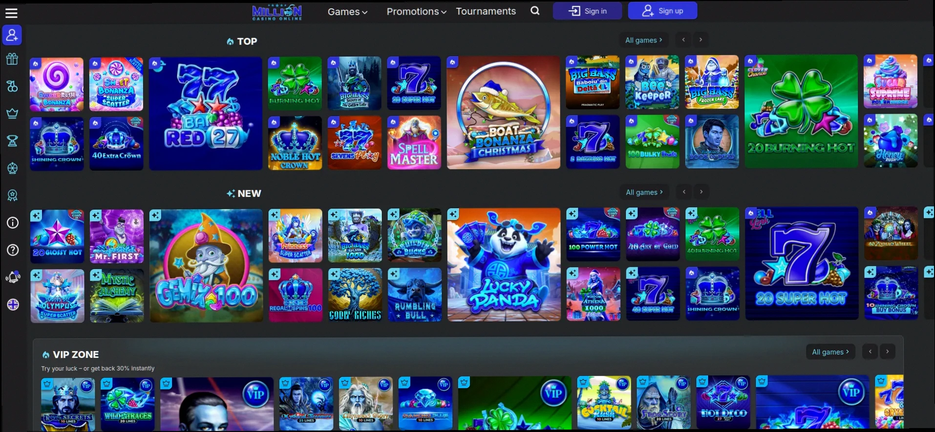 Million Casino bonus fino a 2500€ e 300 giri gratuiti